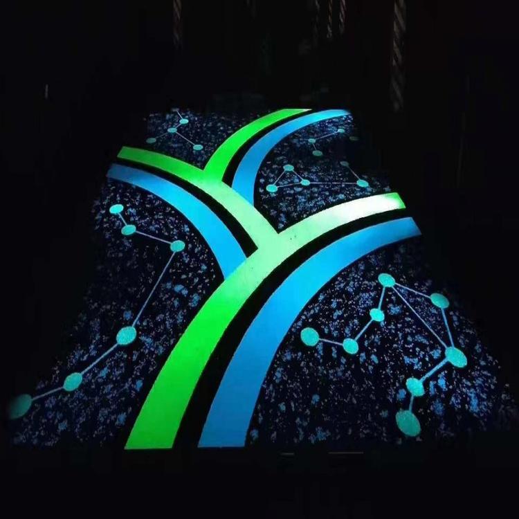 彩色陶瓷防滑颗搭配粒荧光石效果图